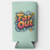 ファーアウトレトロ70sサイケデリック Groovy Hippie スリム缶クーラー (正面)