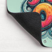 ファーアウトレトロ70sサイケデリック Groovy Hippie マウスパッド (コーナー)
