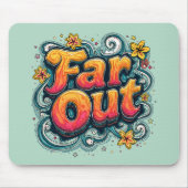 ファーアウトレトロ70sサイケデリック Groovy Hippie マウスパッド (正面)