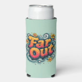 ファーアウト レトロ 70年代 サイケデリック グルービー ヒッピー スリム缶クーラー (Seltzer正面)