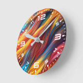 ファーカラフルテクスチャ背景–68454 ラウンド壁時計 (傾斜)