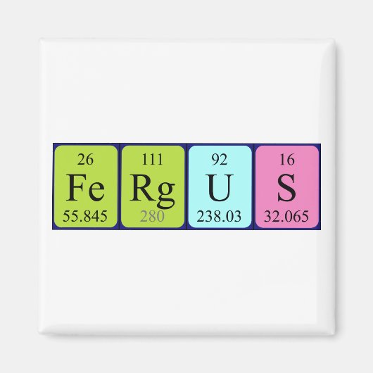 ファーガス周期表名磁石 マグネット (正面)