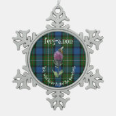 ファーガソンの一族のクリスマスのオーナメントのピューターの雪片 スノーフレークピューターオーナメント (正面)