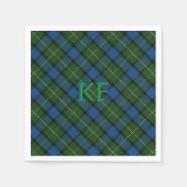 ファーガソン公式タータンチェックモノグラム/イニシャル スタンダードカクテルナプキン (正面)