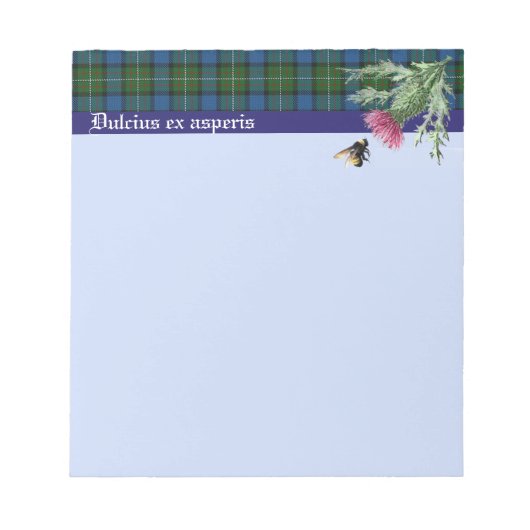 ファーガソン・クラン・モットーのノート・パッド。蜂とアザミ ノートパッド (正面)