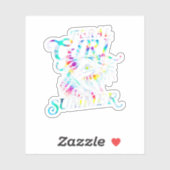 ファーガール夏のポおもしろいッサム絞り染め シール (シート)