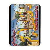 ファーゴノースダコタ_ヴィンテージ旅行からの挨拶 マグネット (縦)