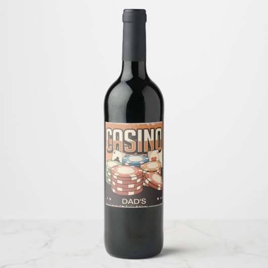 ファーザズデイカジノトランプのポーカーチップ ワインラベル (正面)