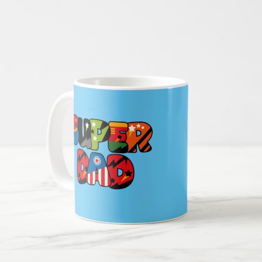 ファーザズデイギフトスーパーダードスーパーヒーローすごいパパ コーヒーマグカップ (正面左)