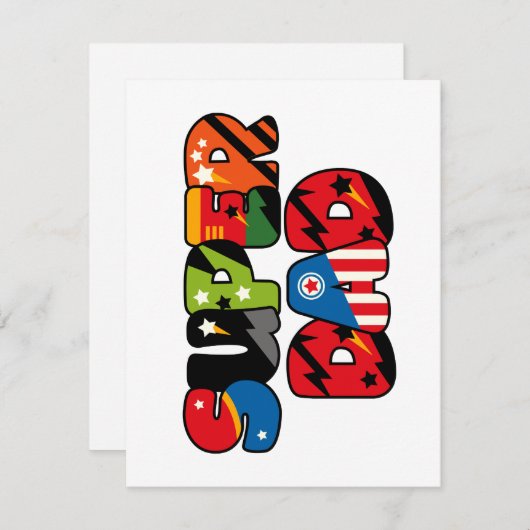 ファーザズデイギフトスーパーダードスーパーヒーローすごいパパ シーズンカード (正面/裏面)