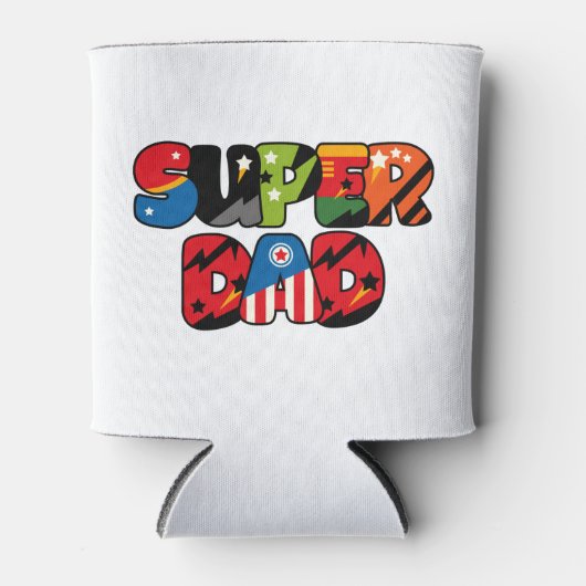 ファーザズデイギフトスーパーダードスーパーヒーローすごいパパ 缶クーラー (正面)