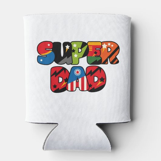 ファーザズデイギフトスーパーダードスーパーヒーローすごいパパ 缶クーラー (裏面)