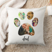 ファーザズデイドッグパパ | 5 Paw印刷フォトコラージュ クッション (ブランケット)