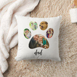 ファーザズデイドッグパパ | 5 Paw印刷フォトコラージュ クッション