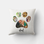 ファーザズデイドッグパパ | 5 Paw印刷フォトコラージュ クッション (裏面)