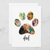 ファーザズデイドッグパパ | 5 Paw印刷フォトコラージュ シーズンカード (正面/裏面)