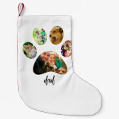 ファーザズデイドッグパパ | 5 Paw印刷フォトコラージュ スモールクリスマスストッキング (正面)