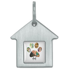 ファーザズデイドッグパパ | 5 Paw印刷フォトコラージュ ペットネームタグ