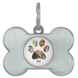 ファーザズデイドッグパパ | 5 Paw印刷フォトコラージュ ペットネームタグ