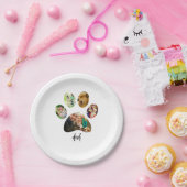 ファーザズデイドッグパパ | 5 Paw印刷フォトコラージュ ペーパープレート (パーティー)