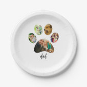 ファーザズデイドッグパパ | 5 Paw印刷フォトコラージュ ペーパープレート (正面)