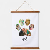 ファーザズデイドッグパパ | 5 Paw印刷フォトコラージュ 吊り下げ型タペストリー (正面)