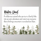 ファーザズデイハイカーパパパーソナライズされた引用文 ポスター (正面)