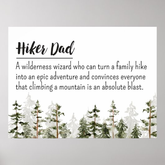 ファーザズデイハイカーパパパーソナライズされた引用文 ポスター (正面)