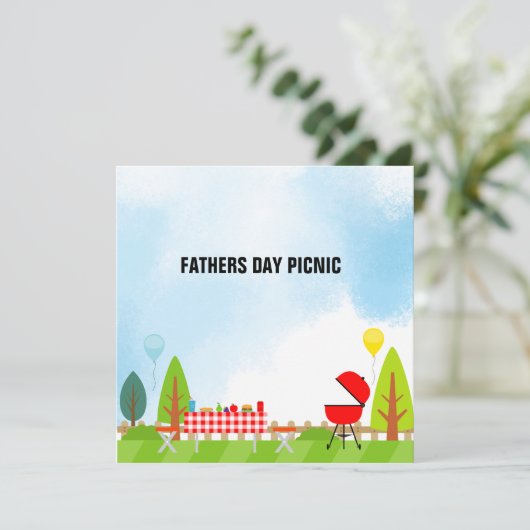 ファーザズデイピクニック招待状カード (スタンド正面)