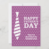 ファーザズデイホワイトタイパープルドットディナーパーティー 招待状 (正面)