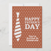 ファーザズデイホワイトタイブラウンドットディナーパーティー 招待状 (正面)