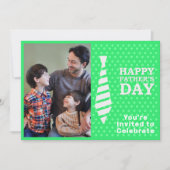 ファーザズデイホワイトタイライトグリーンドット写真パーティー 招待状 (正面)