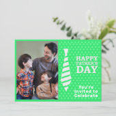 ファーザズデイホワイトタイライトグリーンドット写真パーティー 招待状 (スタンド正面)