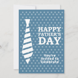ファーザズデイホワイトタイライトブルードットディナーパーティー 招待状