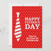 ファーザズデイホワイトタイレッドドットディナーBBQパーティー 招待状 (正面)