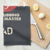 ファーザズデイミート喫煙BBQピットマスターパパカスタム キッチンタオル (四つ折り)