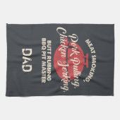 ファーザズデイミート喫煙BBQピットマスターパパカスタム キッチンタオル (横)