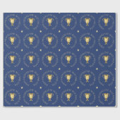 ファーザデイトロフィーカスタム文字ネイビー ラッピングペーパー (フラット)