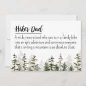 ファーザデイハイカーパパ編集可能な定義引用文 カード (正面)