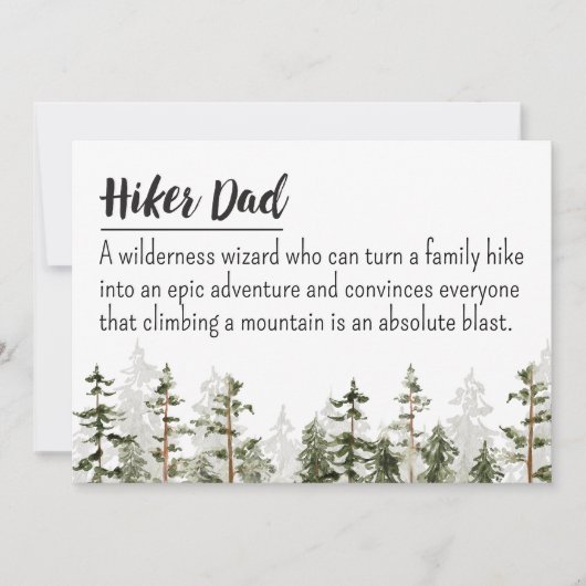 ファーザデイハイカーパパ編集可能な定義引用文 カード (正面)