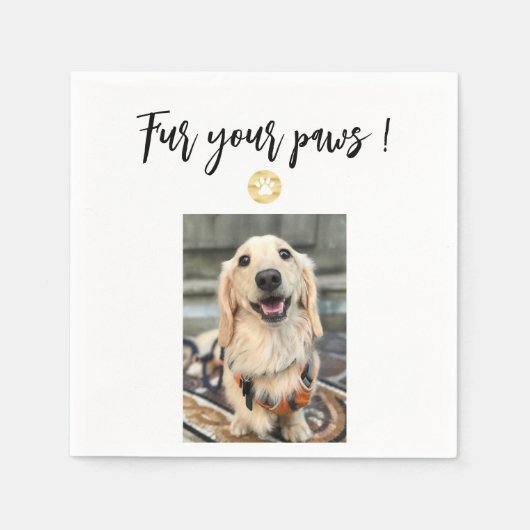ファーザポーズペットテーマドッグフォトズ結婚ナプキン スタンダードカクテルナプキン (正面)