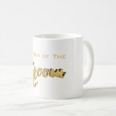 ファーザーオブザグルーミングエレガントタイポグラフィ金ゴールド文字 コーヒーマグカップ (正面右)