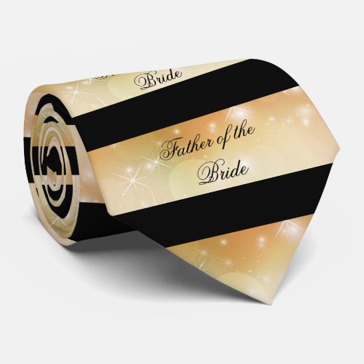 ファーザーオブザブリーズブラック金ゴールド ネクタイ (ロール)