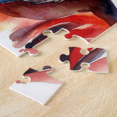 ファーザークリスマスサンタクロース顔ポートレートカスタム ジグソーパズル (側面)