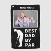 ファーザーゴおもしろいリン最高のパパバイパー写真カスタム ゴルフタオル (正面)