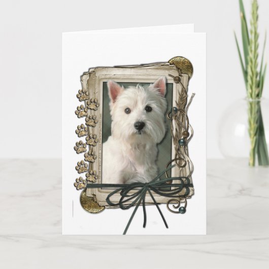 ファーザーズの日 – ストーンポーズウェスティー カード (正面)