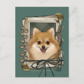 ファーザーズの日 – 石の前足 – ポメラニア犬 ポストカード (正面)