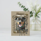 ファーザーズの日 – 石の前足 – ロットワイラー ポストカード (スタンド正面)