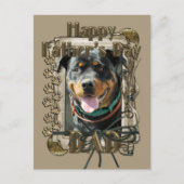 ファーザーズの日 – 石の前足 – ロットワイラー ポストカード (正面)