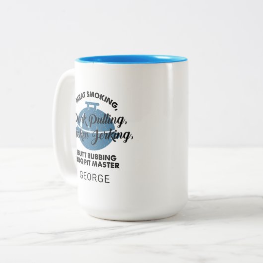 ファーザーズカスタムデイBBQパパパーソナライズされたKeepsake ツートーンマグカップ (正面左)